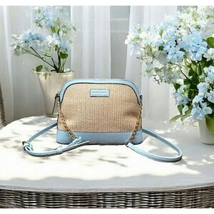 Nanette Lepore Light Blue & Woven Crossbody Bag